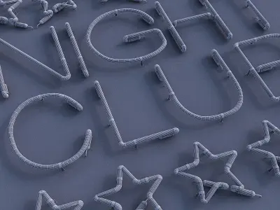 Night Club Neon Sign Low-poly 3D model