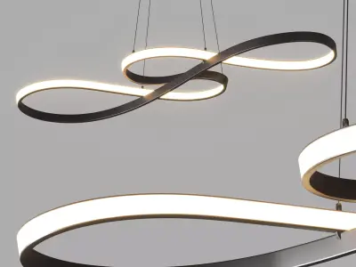 LED Pendant Light 75cm Acrylic Dimmable Low-poly 3D model