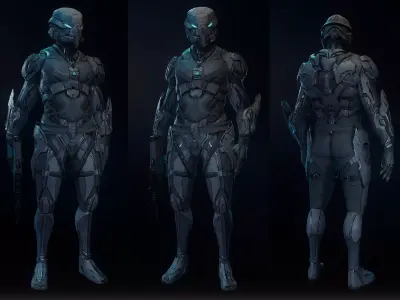 Robot soldier High-poly model 3D model