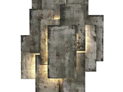 Steel Plates Wall Light 3D model