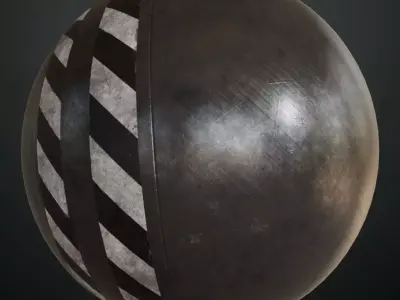 Metal Panel Hazard Stripes PBR SEAMLESS Texture