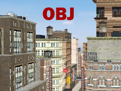 New York Modern City Town 3D Model Low-poly 3D model