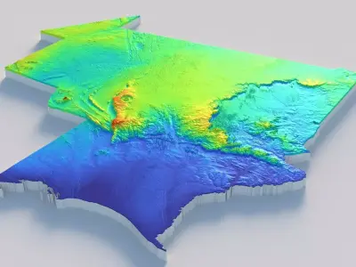 Mauritania Terrain Country 3D model