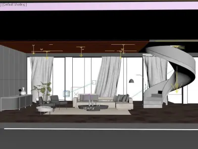 modern cool livingroom 3D model