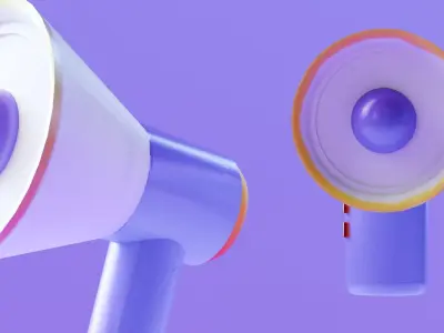 Marketing Icons - Megaphone Low-poly 3D model