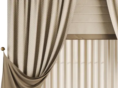Roman and Cotton Curtain 055 Low-poly 3D model