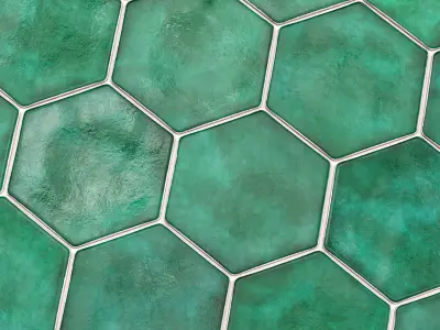 Ceramic Hexagon Tiles 01 PBR Material Texture