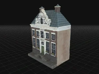 House 7 old hand made stone house based of off Amsterdam 3D model