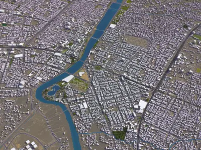 Nasiriyah - 3D City Model Low-poly 3D model