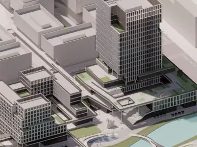 Modern City Block -A17 3D model