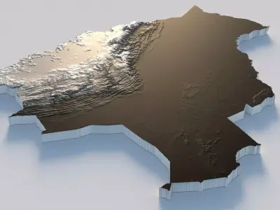 Bolivia Country Terrain 3D model