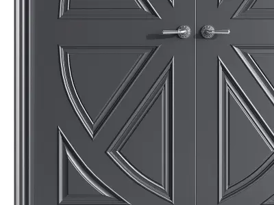 Modern entrance door 64 3D model