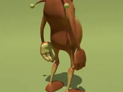 Orange Monster Low-poly 3D model