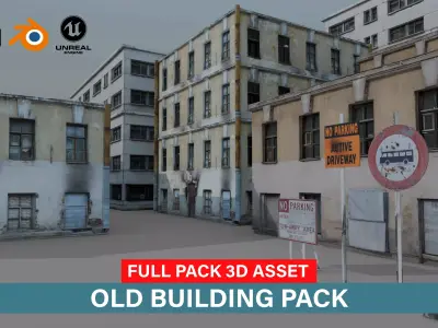 Old Building Full Pack Low-poly 3D model
