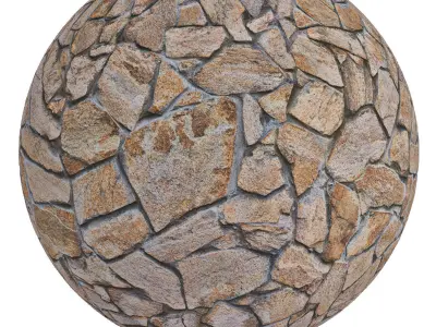 Old Stone Mosaic  Wall Cobblestone 6k  Tileable CoronaVray 3D model