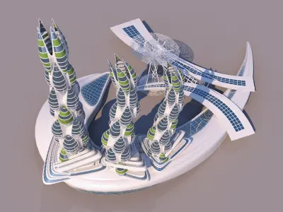 0200 - Organic Skyscraper Building  3D model