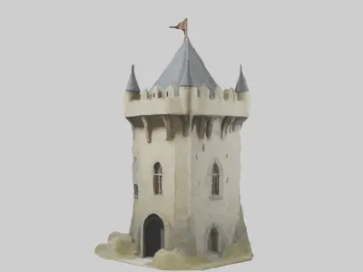 Castlecornertowerm 1 Low-poly 3D model