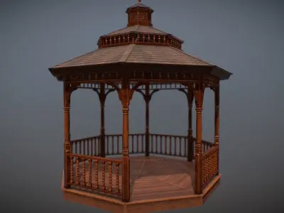 Garden Gazebo pbr Low-poly 3D model