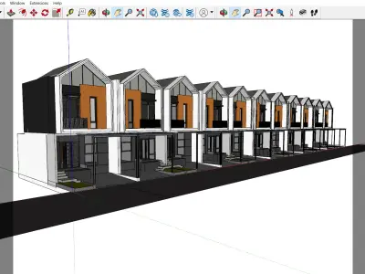 6x12 Two Floor House SketchUp DWG and 3Dmax Files 3D model