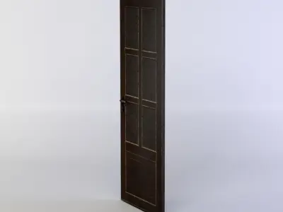 Door wooden with glass panels Low-poly 3D model purchase