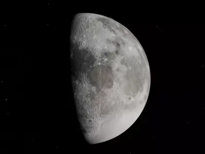 Realistic Low-Poly Moon 3d Model  3D model