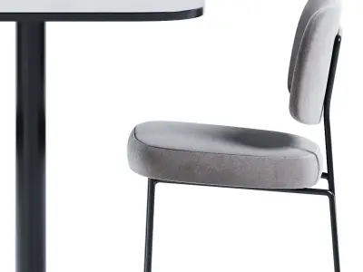 High Foot Table and Kapoor Bar Chair by Annud 3D model