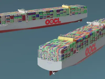  Ultra Large OOCL Hong Kong Cargo Vessel 