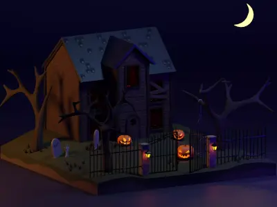 Haunted House Low-poly 3D model