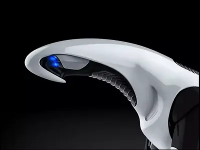 Futuristic Robot Dog Sleek White Black Mechanical Canine 3D Low-poly 3D model