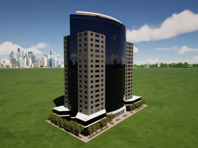 Small  office building Low-poly 3D model
