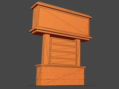 City Center Sign Low-poly 3D model