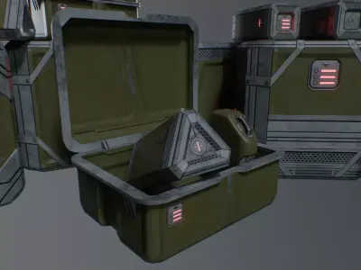 Sci-Fi Logistics Prop Pack Low-poly 3D model