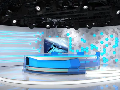 Virtual Broadcast Studio 10 Low-poly 3D model