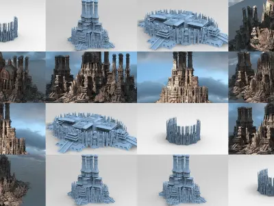 Ancient Historical Fantasy Cities 1 3D Model Pack