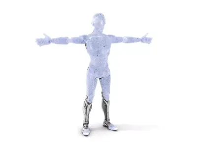Futuristic Humanoid Robot Model Pack for Animation and Games Low-poly 3D model
