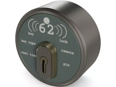 Smart Door-lock Low-poly 3D model