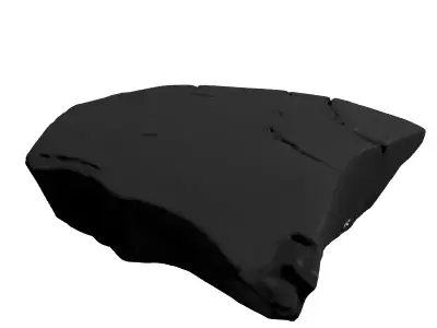 Fractured Dark Stone Slab Low-poly 3D model