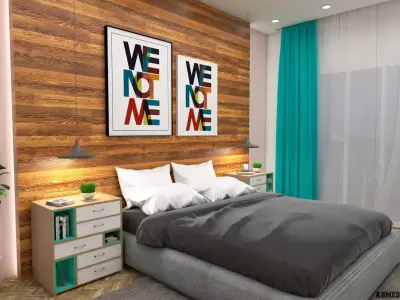 Master bedroom interior scene 3D model