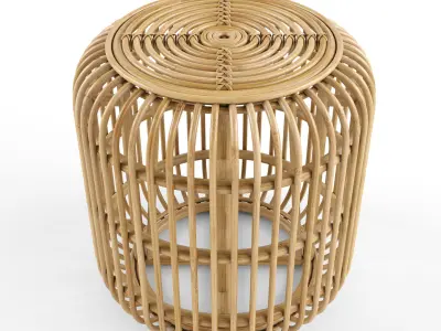 Meja - Rattan Side Table 3D model