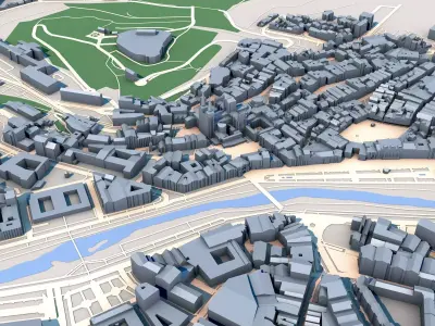 Spain Cities 3D Models Pack 32 Low Poly City Maps Collection