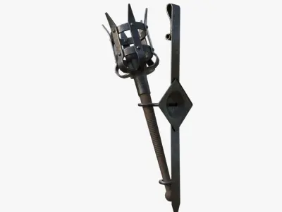Medieval Torch Low-poly 3D model
