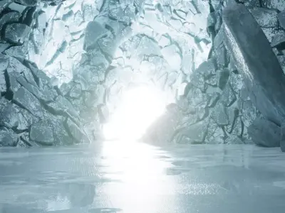 Frozen Cave Low-poly 3D model