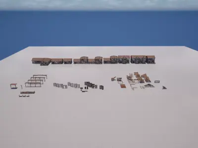 Medieval Modular House Low-poly 3D model