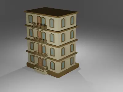 Low Poly Building Low-poly 3D model 3