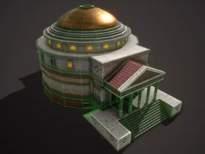 Roman Greek Pantheon Low-poly 3D model