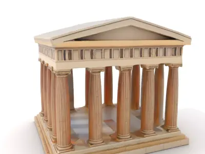 Classical Greek Temple model pack Low-poly 3D model