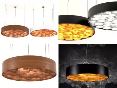 Spiro wooden pendant lamp lights 3D model