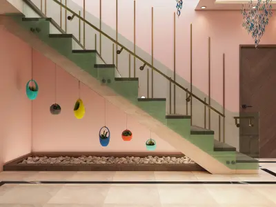 stairs with  corridor 3D model