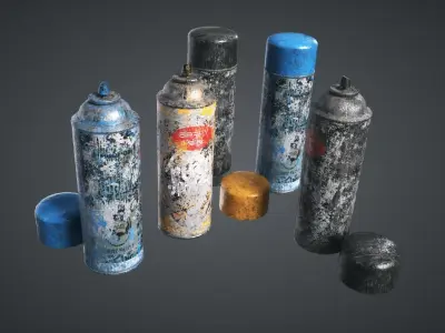 Spray Paint Pack Low-poly 3D model