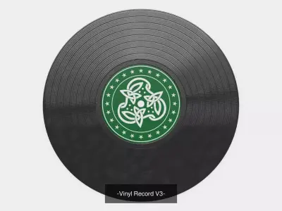 3 Vinyl Records - Classic Gramophone Black LP Discs 3D Model Pack